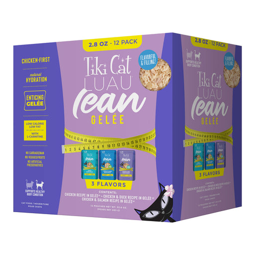 Tiki Cat Luau Lean Gelee Wet Cat Food, Variety Pack, 2.8 oz  Pouch, 12 Count Size 2.8oz