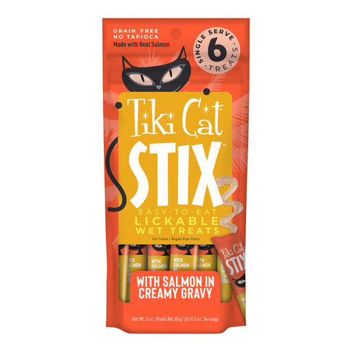 Tiki Cat Stix Wet Cat Treats, Salmon, 3 oz. Pouch, 12 Count Size 3oz