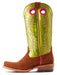 Ariat Women's Futurity Boon Western Boot - Cognac Brown Roughout /Lime 9.5 