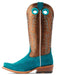 Ariat Women's Futurity Boon Western Boot - Turquoise Roughout/Gold 9 