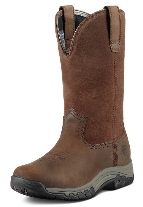 Ariat Women's Terrain Pull On Waterproof Boot, Distressed Brown - 10  