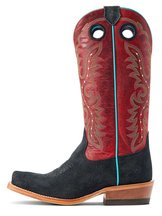 Ariat Women's Futurity Boon Western Boot - Black Roughout/Red 6 