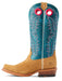 Ariat Women's Futurity Boon Western Boot - Buckskin Roughout/Turquoise 6.5 