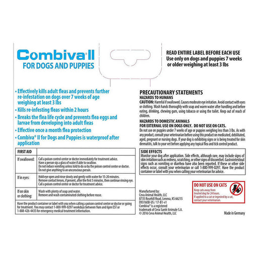 Combiva II for Dogs & Puppies  21-55 lbs  3 ct -   