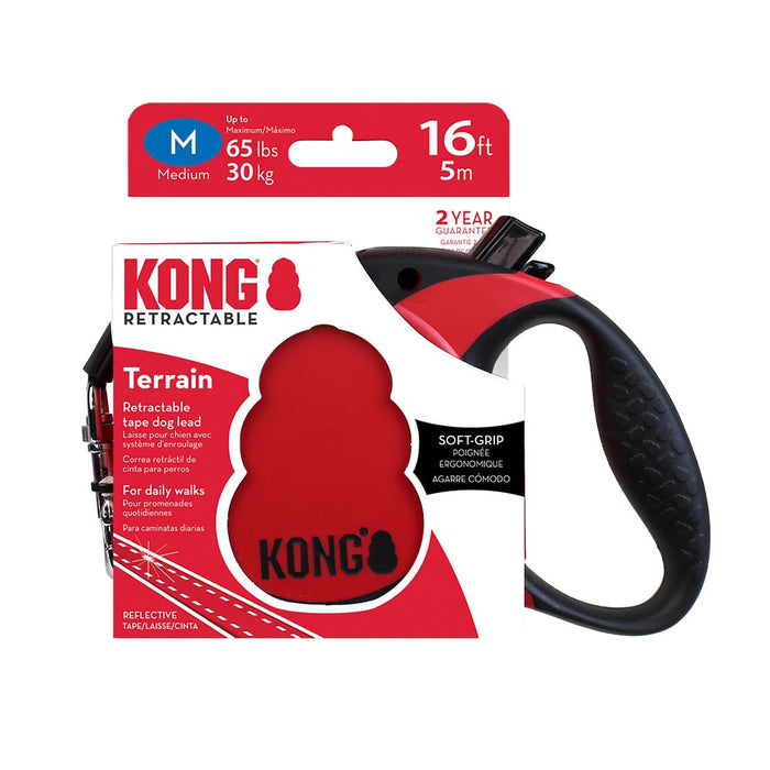 KONG Terrain Retractable Leash - Red Medium 