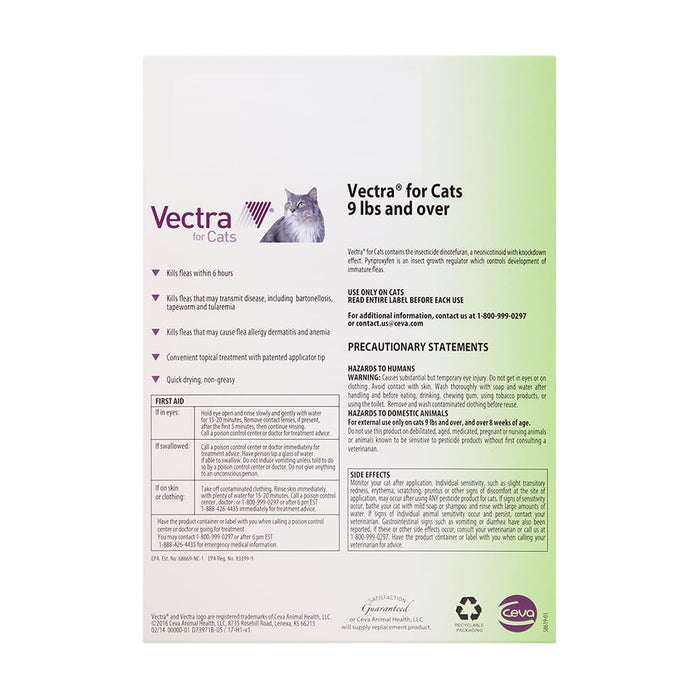 Vectra for cats over 9 lbs 6 dose -   