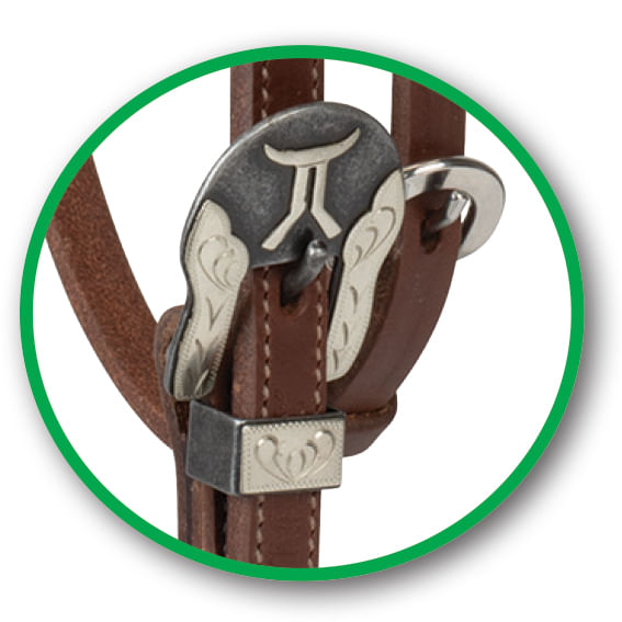 Smarty x Synergy Latigo Lined Oil Harness Leather Headstall, 5/8" Straight Brow - Brown  