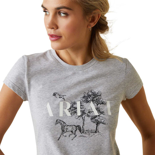 Ariat Women's Toile Scene T-Shirt, Heather Gray - Small  