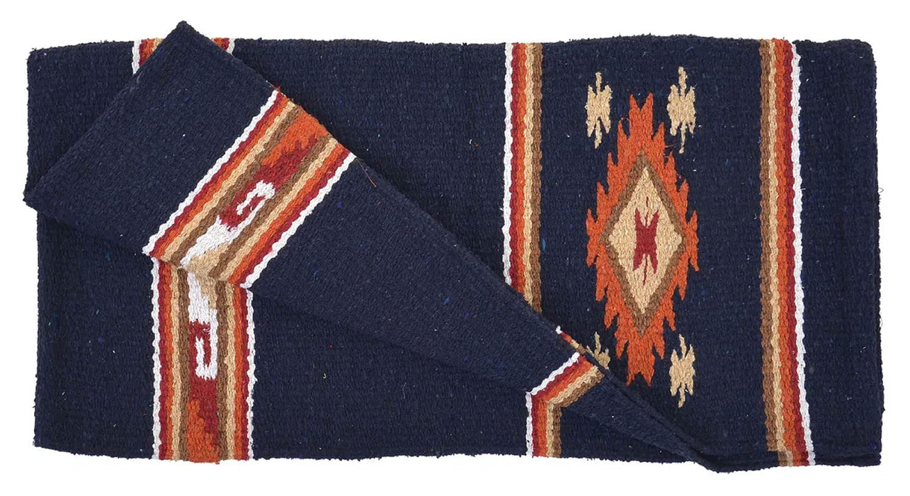 Diamond R Double Weave Saddle Blanket - Navy  