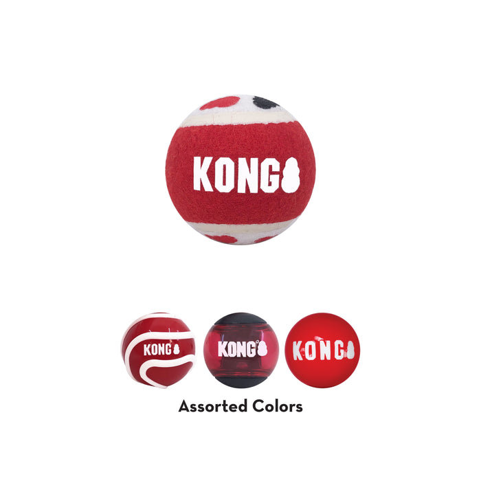 KONG Signature Fetch Balls for Dogs, 4 pk - SM  