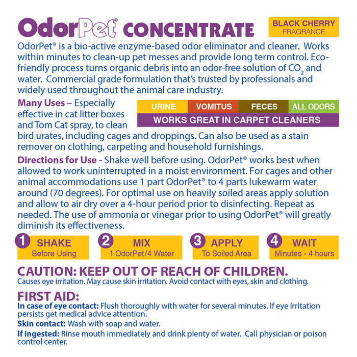 OdorPet Concentrate Stain Remover  Black Cherry ½ Gallon - Black Cherry 64 oz. 