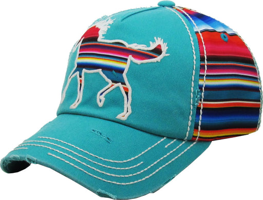 Serape Horse Washed Vintage Cap - Turquoise  