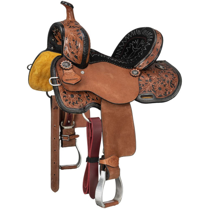 Royal King Two Tone Youth Hawley Barrel Saddle Package - Brown 12" 