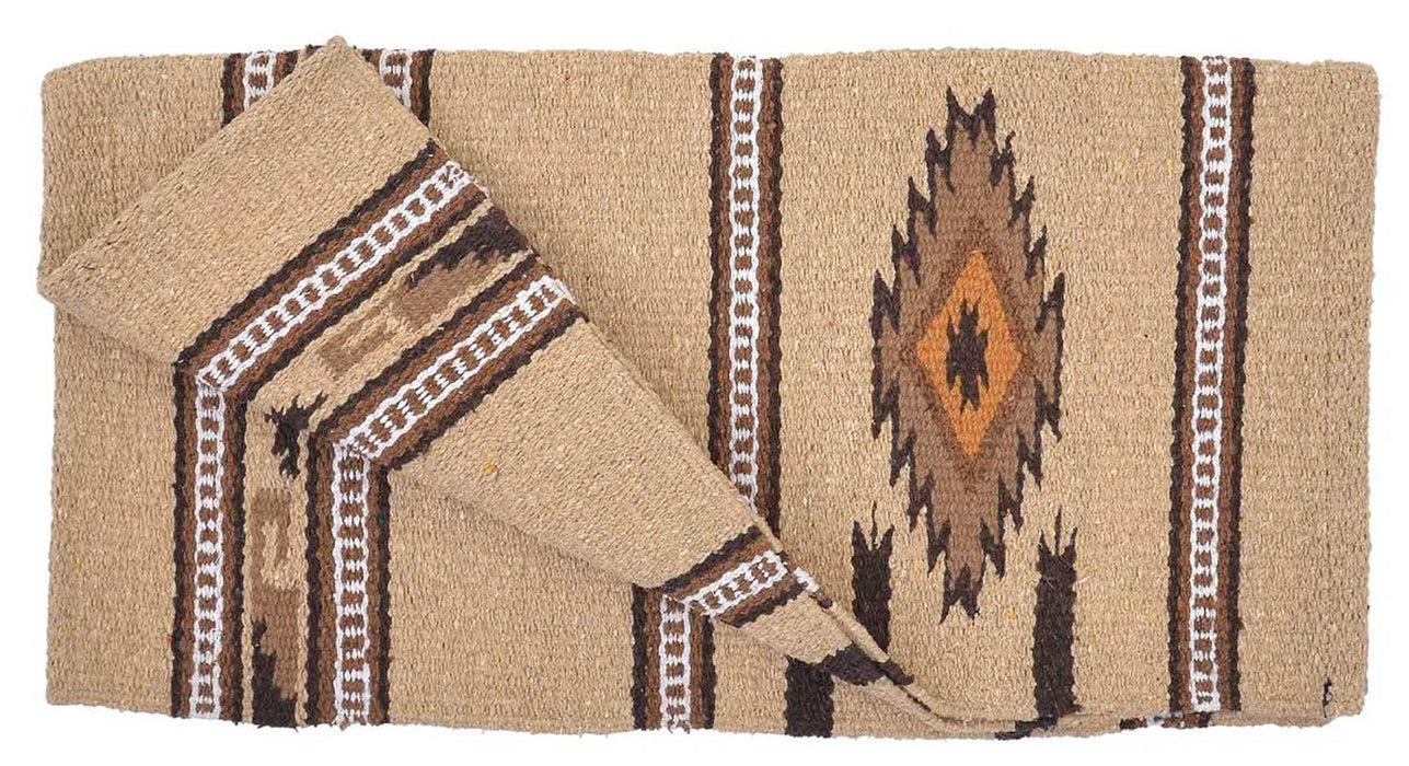 Diamond R Double Weave Saddle Blanket - Cream  