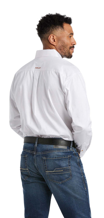 Ariat Men's Solid Twill Classic Fit Shirt - White SML 