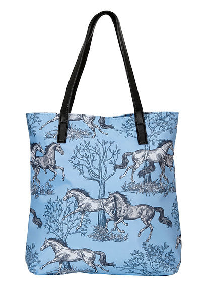 "Lila" Blue Toile Tote -   