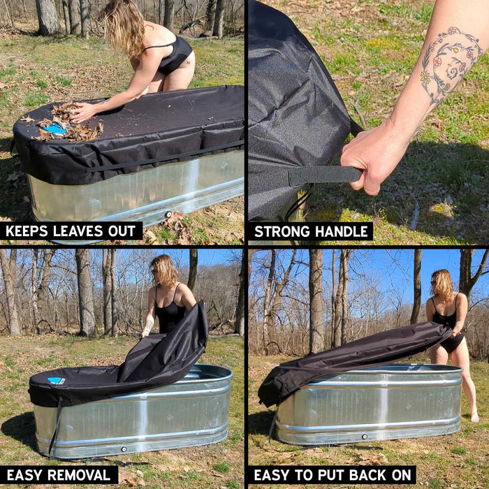 Stock Tank Cover Galvanized Tank Waterproof Rip Proof Tough Keeps Tanks Clean Raised Garden Bed Cover - 2x2x6  