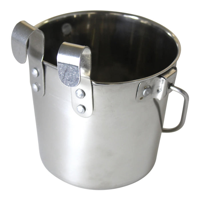 Stainless Steel Pail, Flat Sided Hook-On with Rivets - 1qt  