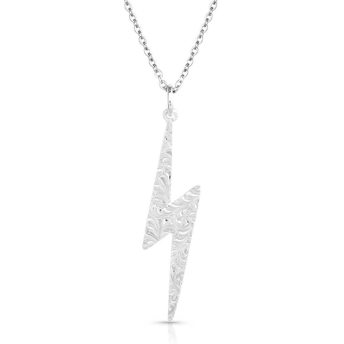 Lightning Strike Silver Artistry Necklace -   