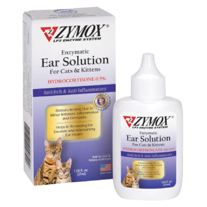 Zymox Cat/Kitten Ear Solution w/.5% HC 1.25oz -   