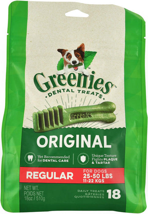 Greenies Treat Pack, Regular - 18 ct Greenies Mega Treat Pack, Regular 18 oz  