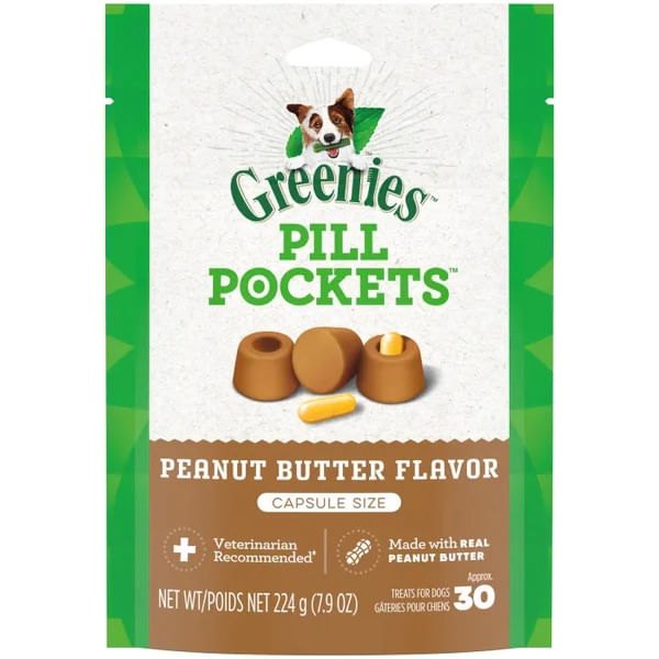 Greenies Pill Pockets for Capsules, 30 Count - Peanut Butter  