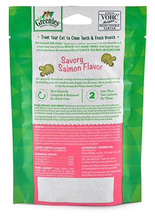 Greenies Feline Dental Treats, 2.1 oz - Salmon  