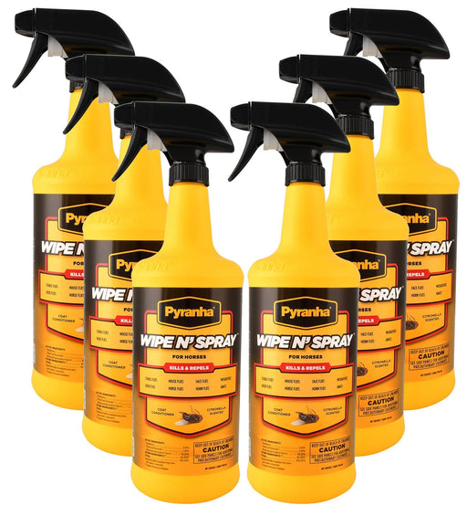 32 oz Pyranha Wipe N' Spray, 6 pack - Jeffers - Animal Health & Wellness > Fly & Insect Control