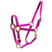 3/4" Adjustable Nylon Horse Chin Halter with Throat Snap with Brass Hardware - MBT1 - Pink - Weanling - 1 - 3