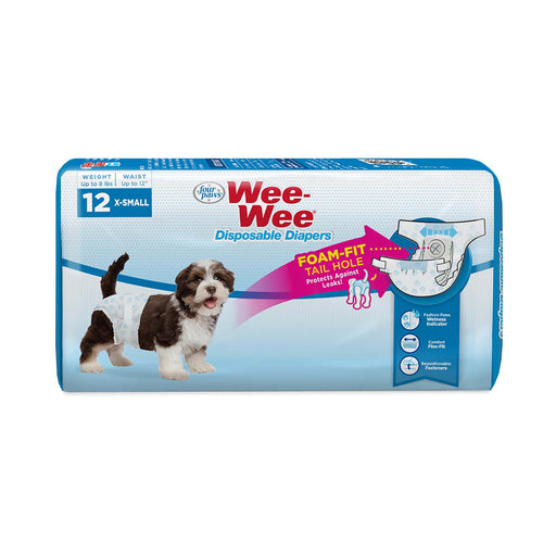 Wee-Wee Disposable Dog Diapers - XSmall, 12ct