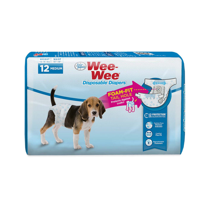 Wee-Wee Disposable Dog Diapers - Medium, 12ct