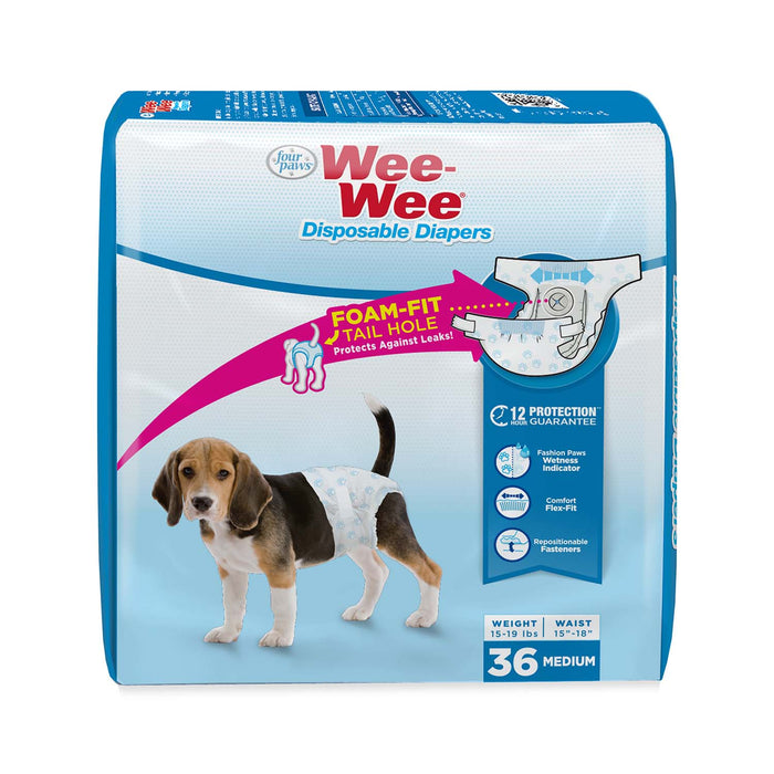 Wee-Wee Disposable Dog Diapers - Medium, 36ct