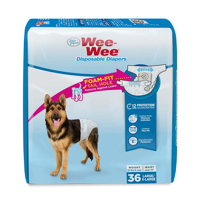 Wee-Wee Disposable Dog Diapers - Large/XLarge, 36ct