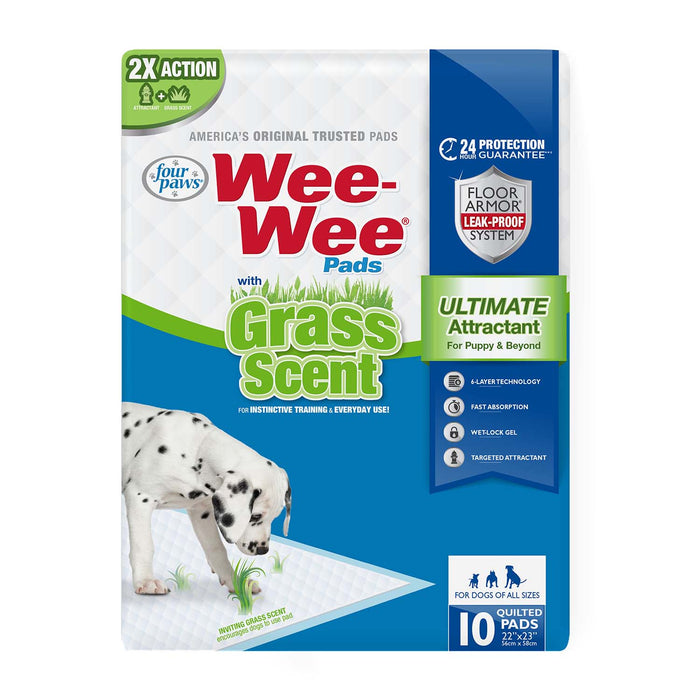 Wee-Wee Ultimate Attractant Dog Pee Pads with Grass Scent - 10ct