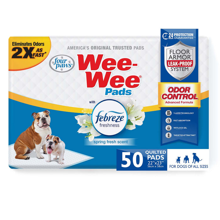 Wee-Wee Odor Control Dog Training Pads with Febreze Freshness - 50ct