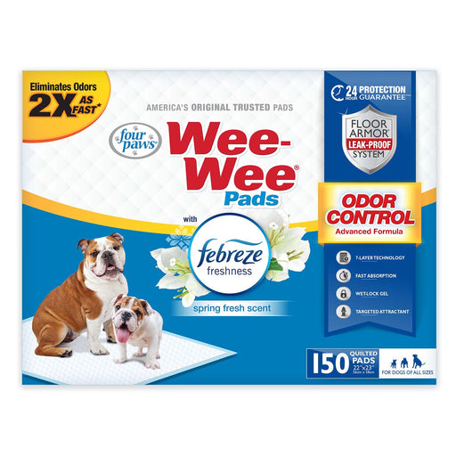 Wee-Wee Odor Control Dog Training Pads with Febreze Freshness - 150ct