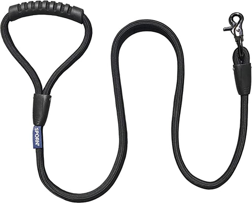 Sporn Non-Friction Leash, Black, 4 ft -   