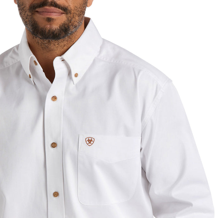 Ariat Men's Solid Twill Classic Fit Shirt - White XL 