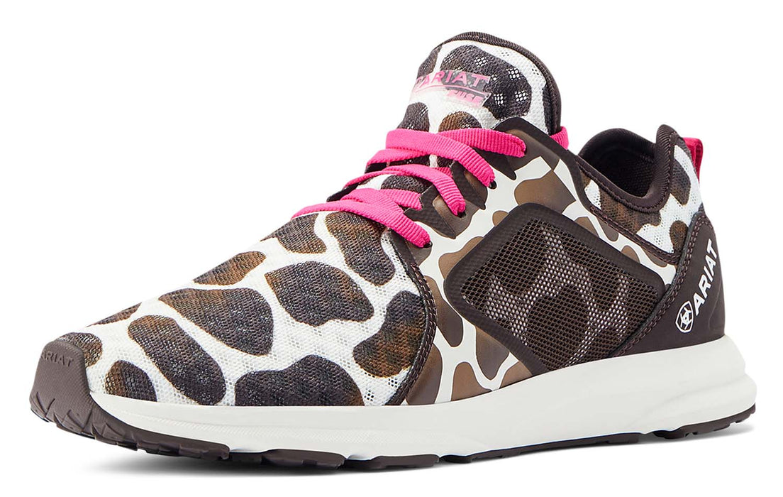 Ariat Women's Fuse Tennis Shoes, Cow Print - Cow Print 7 