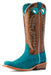 Ariat Women's Futurity Boon Western Boot - Turquoise Roughout/Gold 9 