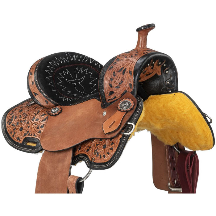 Royal King Two Tone Youth Hawley Barrel Saddle Package - Brown 12" 