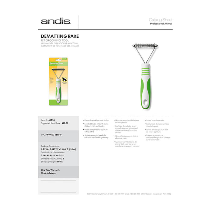 Andis Dematting Rake - White  