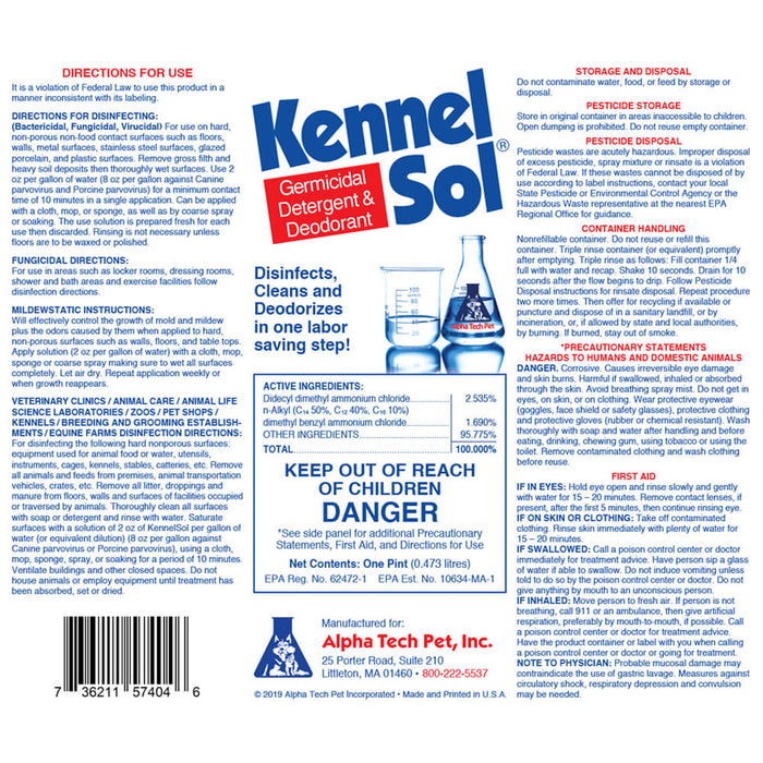 KennelSol Germicidal Detergent & Deodorant - 1 pint  