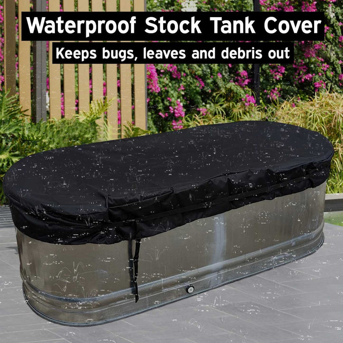 Stock Tank Cover Galvanized Tank Waterproof Rip Proof Tough Keeps Tanks Clean Raised Garden Bed Cover - 2x2x6  