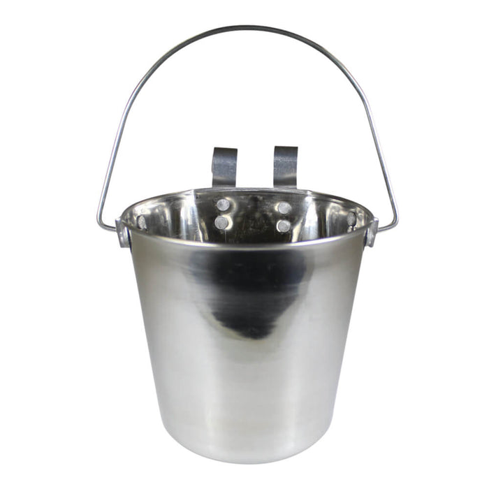 Stainless Steel Pail, Flat Sided Hook-On with Rivets - 1qt  