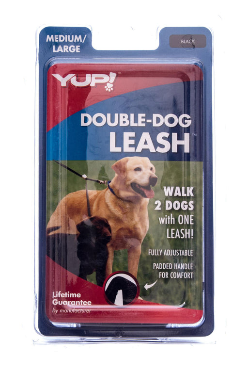 Double Dog Leash & Coupler - Double Dog Leash, 16" handle (black only)  