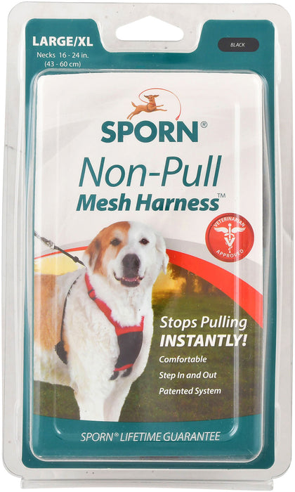 Sporn Non-Pulling Mesh Harness, Large/X-Large - Black  