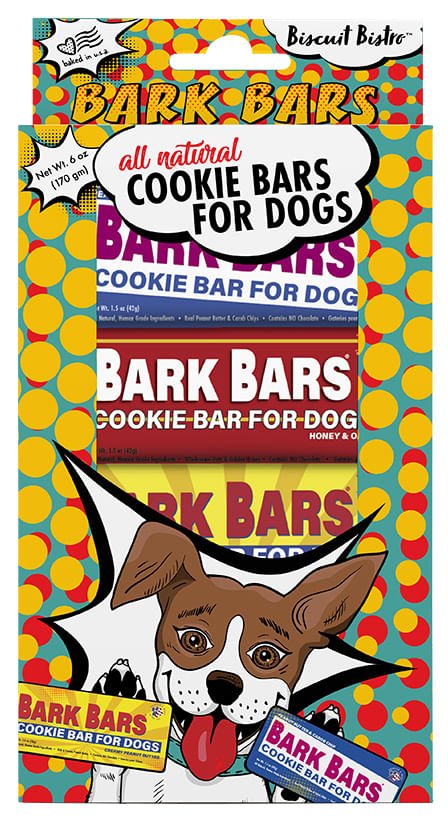 4 - pk Bark Bars Cookie Bars, Variety Pack - Jeffers - Dog Supplies > Dog Treats > Biscuits & Baked Treats