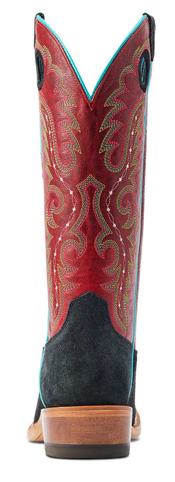 Ariat Women's Futurity Boon Western Boot - Black Roughout/Red 6.5 