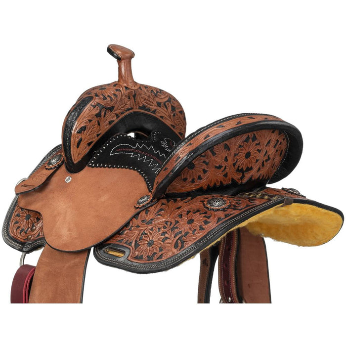 Royal King Two Tone Youth Hawley Barrel Saddle Package - Brown 12" 